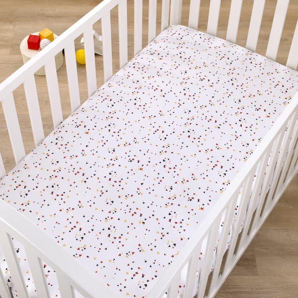 Disney Mickey Mouse Confetti Fitted Crib Sheet
