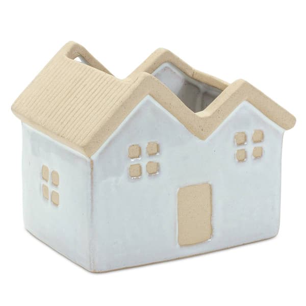 Melrose Neutral Porcelain House Planter - Set of 3