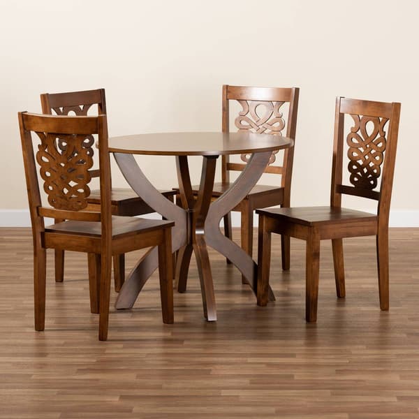 Baxton Studio Wanda Walnut Brown Finished Wood 5pc. Dining Set