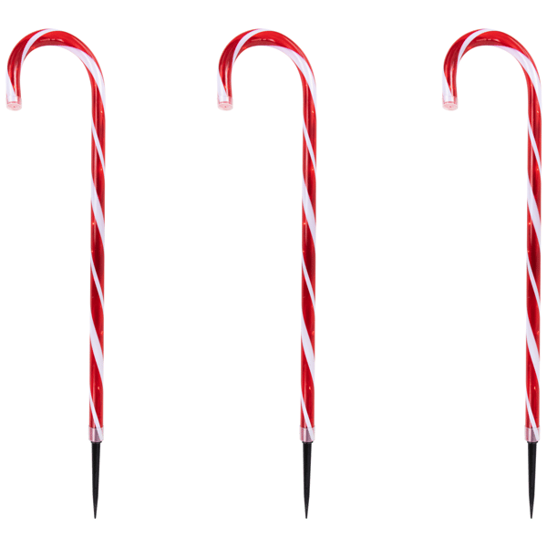 Northlight LED Red & White Candy Cane Pathway Markers -  Set of 8