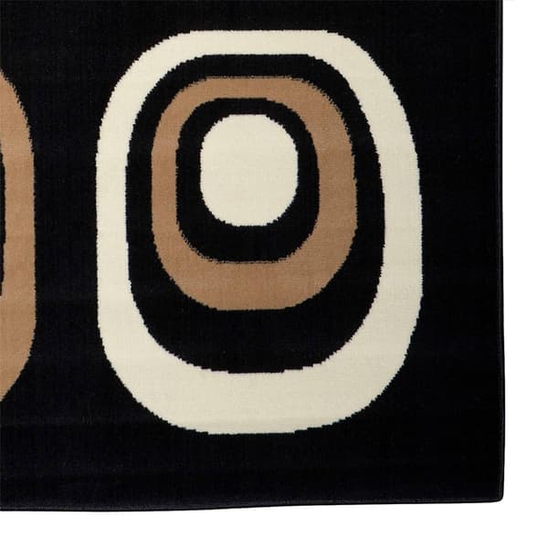 Linon Capri Collection Black Circle Area Rug - 5x7