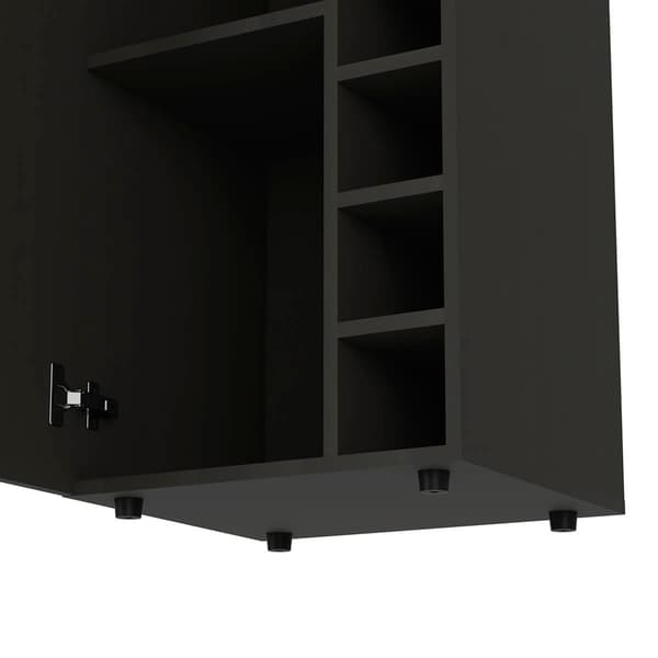 FM FURNITURE Maya Black Wengue Tall Bar Cabinet