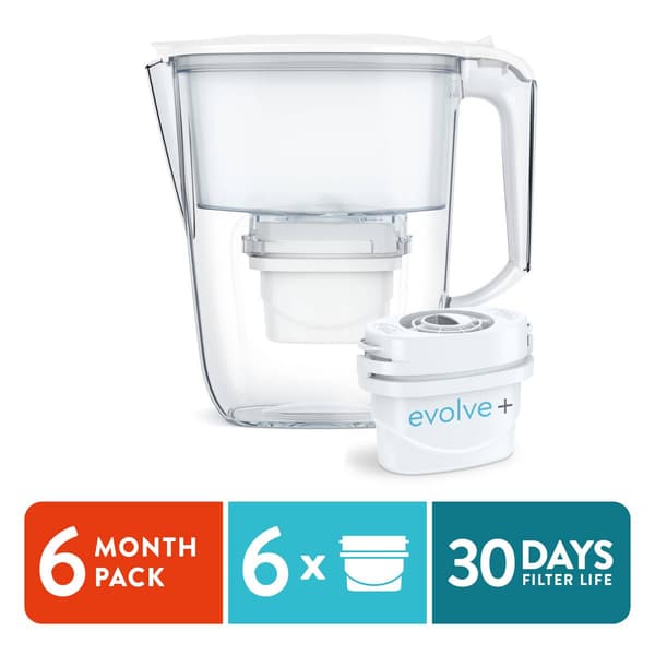 Aqua Optima Water Filter Pitcher w/ with 6 Evolve+ Filters