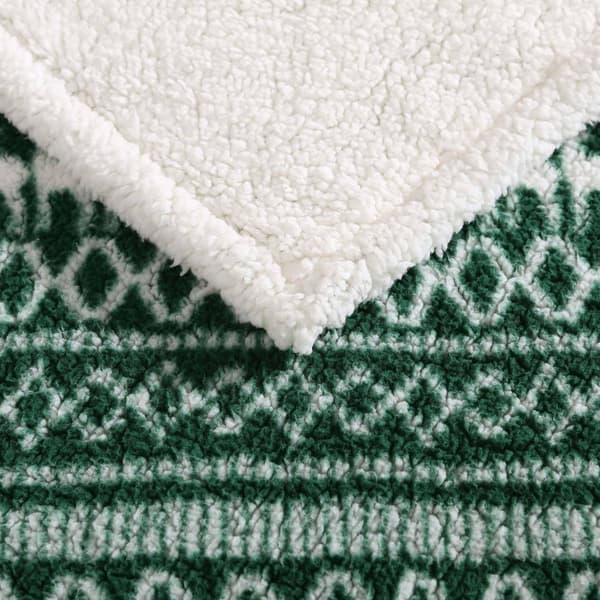 Eddie Bauer Alpine Fair Isle Sherpa Throw