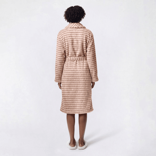 Womens Jasmine Rose Long Sleeve Stripe Shawl Robe