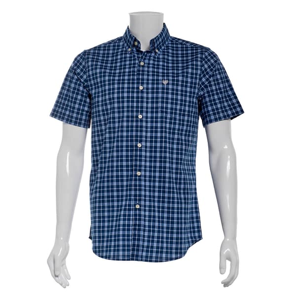 Mens Chaps Short Sleeve Stretch Button Down Shirt - Newport Navy - image 