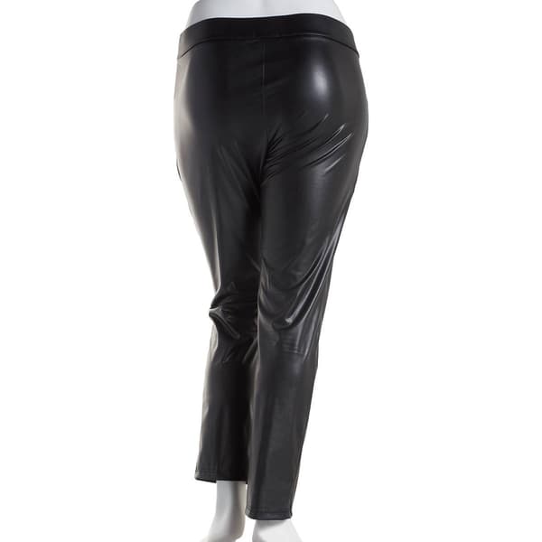Juniors Plus Feathers Faux Leather Seamed Leggings