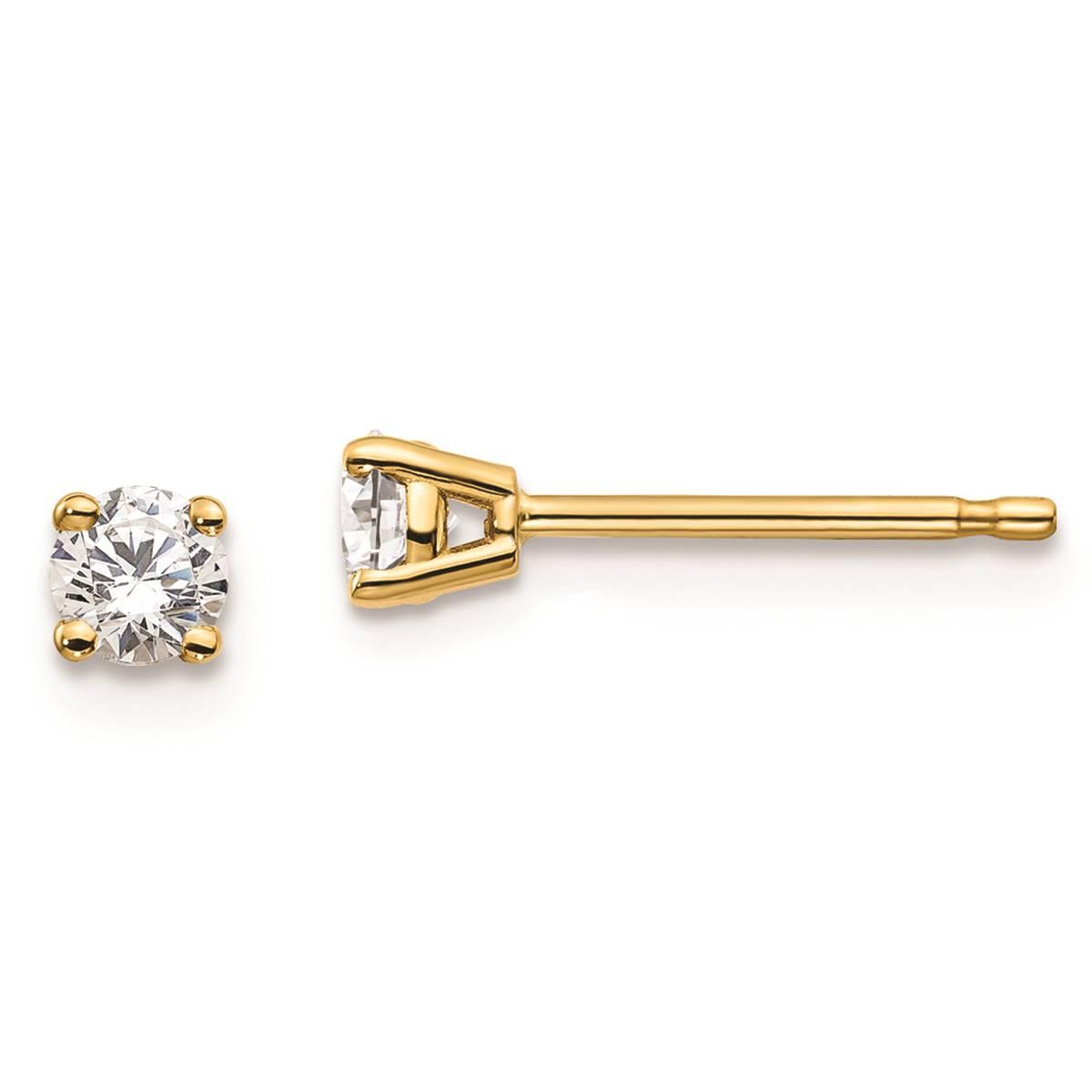 Pure Fire 14kt. Yellow Gold 4-Prong 1/4ctw. Diamond Stud...