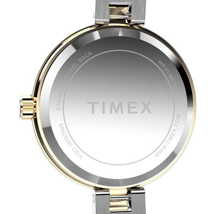 Womens Timex® Two-Tone Crystal Semi Bangle Watch - TW2W96200JT