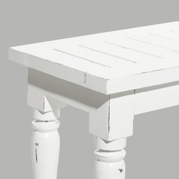 9th & Pike® Farmhouse White Wood Entryway Bench