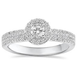 Nova Star(R) Sterling Silver 1/2ctw. Lab Grown Diamond Bridal Ring