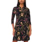 Womens MSK 3/4 Sleeve Floral 1/2 Zip Neck Shift Dress - image 3