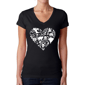 Plus Size LA Pop Art Halloween Heart Word Art V-Neck Tee - image 1