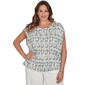 Plus Size Skyes the Limit Summer Spice Cap Sleeve Blouse - image 1