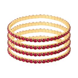 Jessica Simpson 5pc. Pink Rhinestone Stretch Bracelet Set