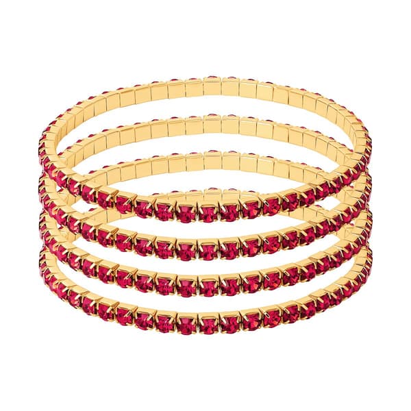 Jessica Simpson 5pc. Pink Rhinestone Stretch Bracelet Set - image 
