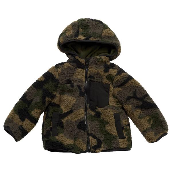 Toddler Boy Perry Ellis Camo Sherpa Mid Weight Jacket - image 