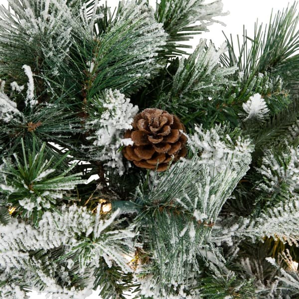 Northlight Seasonal 30in. Pre-Lit Pine Flocked Christmas Wreath