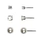 Napier Silver Tone & Crystal Stud Earring Set - image 1