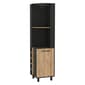 FM FURNITURE Leah Black Corner Bar Cabinet - image 1