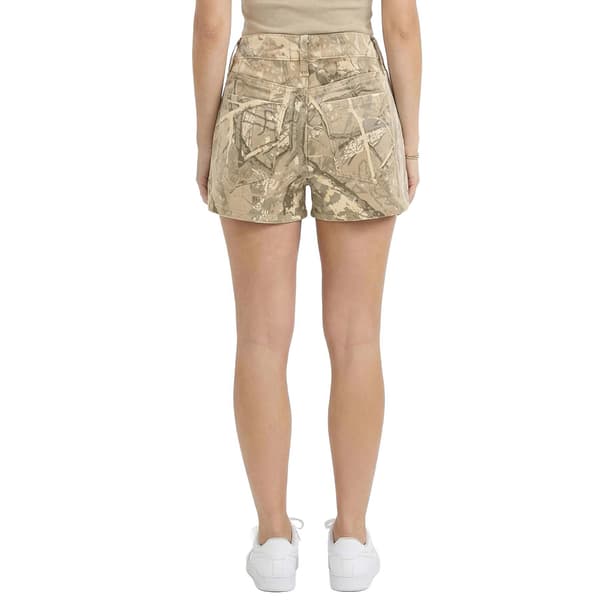 Juniors YMI Camo Denim Mid Rise Printed Shorts