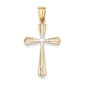 Gold Classics(tm) Two Tone Rhodium Diamond Cut Cross - image 1