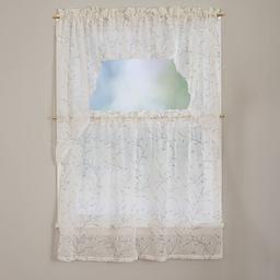 Willow Floral Print Tier Kitchen Curtain - 56x36