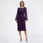 Womens Connected Apparel Chiffon Sleeve Eyelash Sheath Dress - image 2