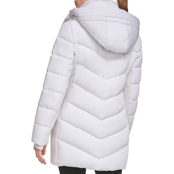 Womens Calvin Klein 3/4 Puffer Jacket w/Bib & Stretch Sides