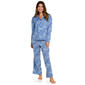 Petite White Orchid Long Sleeve Paisley Notch Collar Pajama Set - image 1