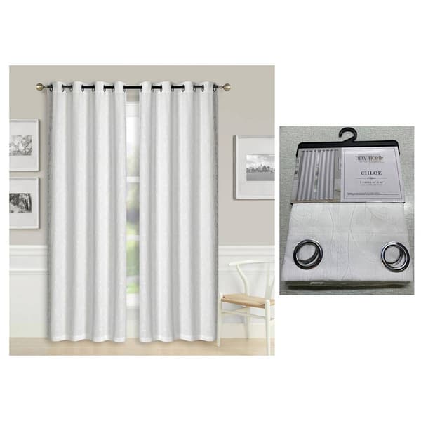 1pc. Raised Jacquard Grommet Panel Curtain - image 