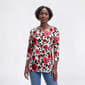 Womens Emily Daniels 3/4 Sleeve Floral Jacquard Tunic Blouse - image 1