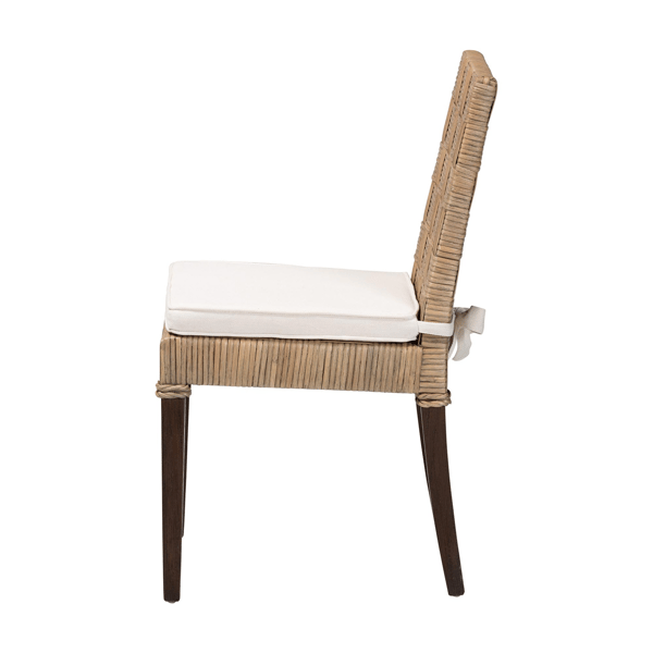 bali & pari Fatima Natural Rattan Dining Chair with Cushion