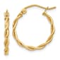 Gold Classics(tm) 14mm Gold Twisted Hoop Earrings - image 1