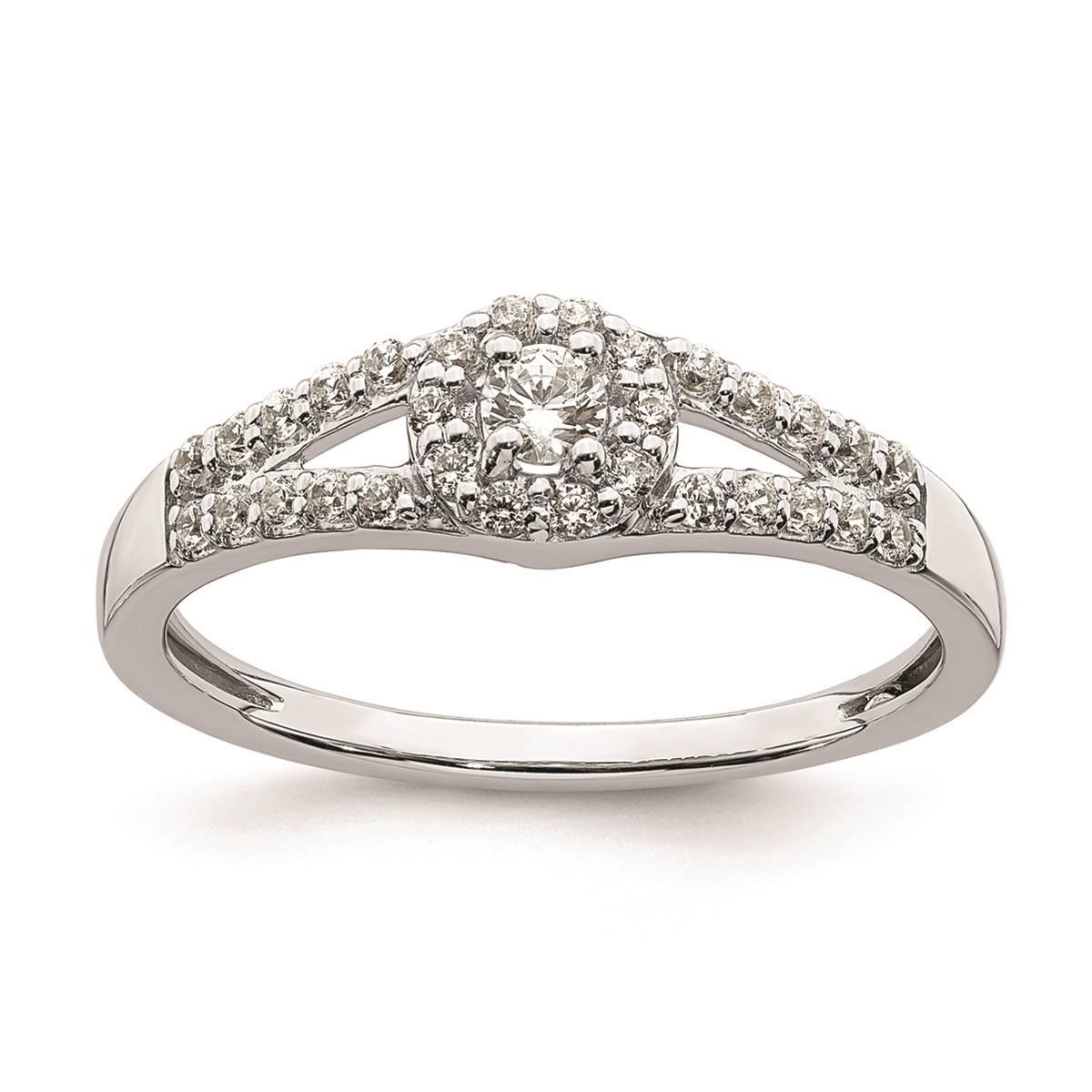 Pure Fire 10kt. White Gold Diamond Halo Engagement Ring