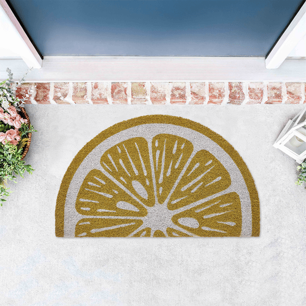 VCNY Home Lemon Half Circle Outdoor Coir Doormat