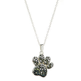 Silver Plated Paw Print Necklace