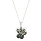 Silver Plated Paw Print Necklace - image 1
