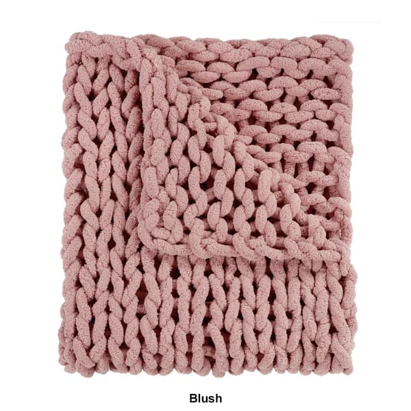 Donna Sharp Solid Chenille Knitted Throw Blanket