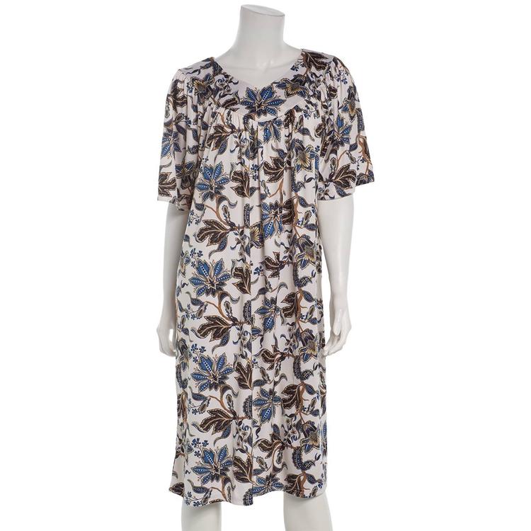 Womens Casual Time Short Sleeve Leaf Caftan Nightgown
