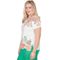 Petite Alfred Dunner Resort Living Floral Scallop Hem Blouse - image 4