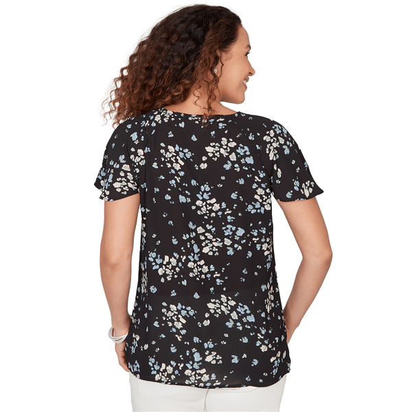 Womens Emaline Seabreeze Essence Flutter Sleeves Floral Blouse