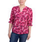 Petite NY Collection 3/4 Ruffle Cuff Casual Button Down Blouse - image 1