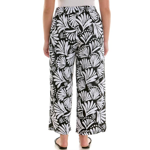 Petite Zac & Rachel Pull On Palm Leaf Wide Leg Pants