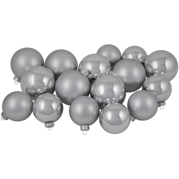 Northlight 72ct. 2-Finish Christmas Glass Ball Ornaments