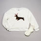 Girls (7-16) Jolie & Joy Holiday Dachshund Sweatshirt w/ Socks - image 1