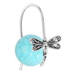 Athra Howlite Turquoise Stone Dragonfly Drop Earrings