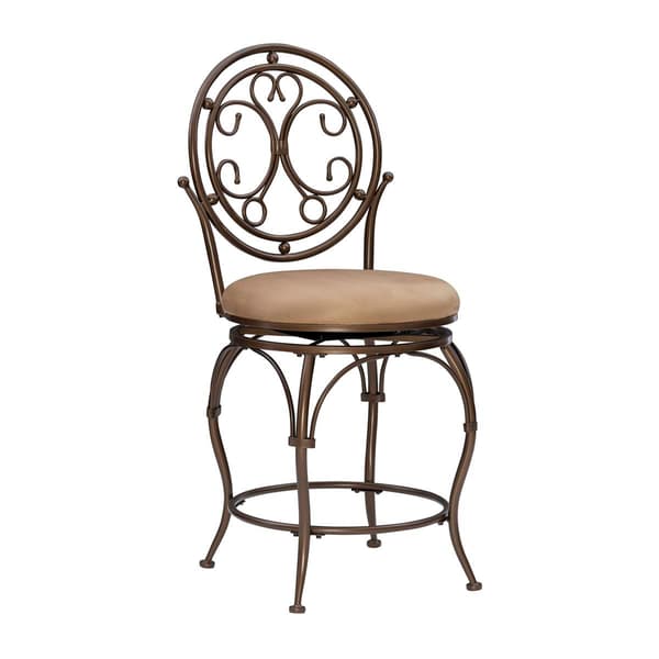 Linon Home Decor Big & Tall Scroll Circle Back Counter Stool - image 
