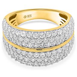 Nova Star® Gold Plated Sterling Silver Lab Grown Diamond Ring