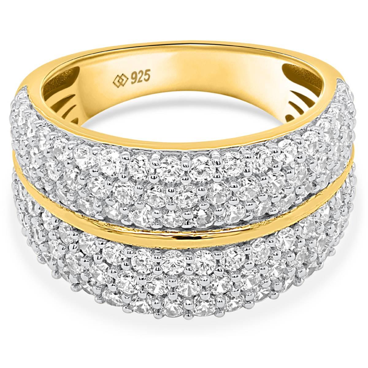 Nova Star® Gold Plated Sterling Silver Lab Grown Diamond Ring